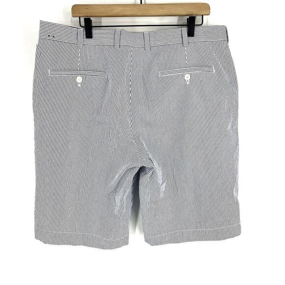 Brooks Brothers 346 Seersucker Shorts Size 38 Mens Blue Striped Flat Front Chino - Picture 3 of 6